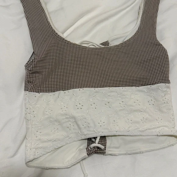 Frankies Bikinis X Sydney Sweeney Tankie Lace-Up TankiniBikini Top